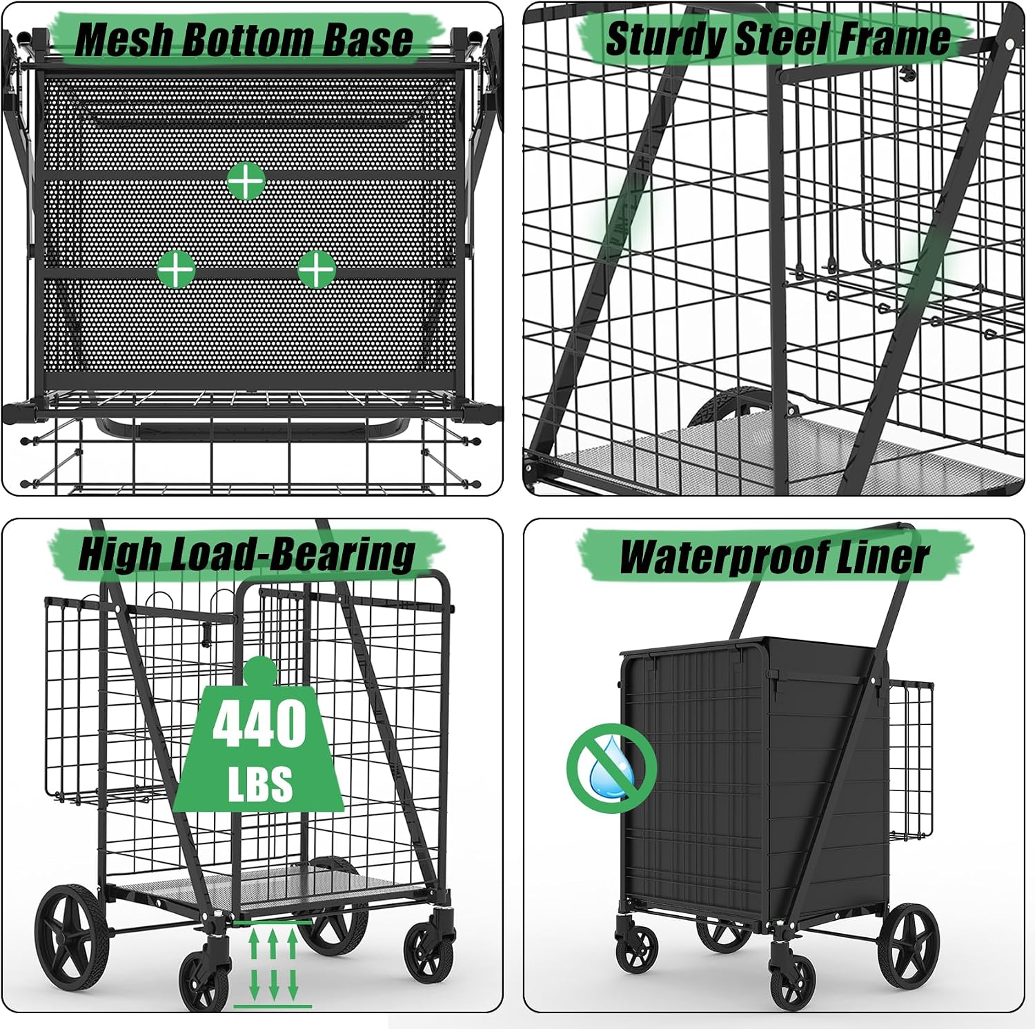 Heavy Duty Folding Shopping Ca - đánh giá và giá Heavy Equipment Bucket